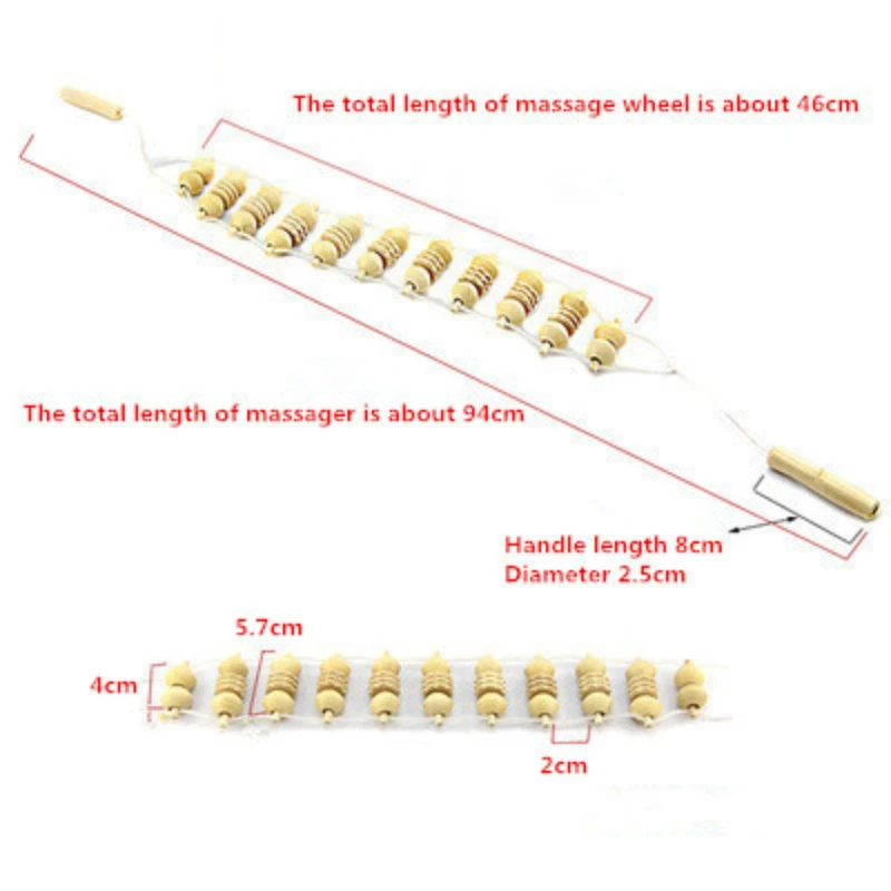 Body Back Massage Rollor Dorsum Wheel Wooden Massager Wooden Pulling Relax Muscle Stimulator Massage Health Care Tools Health