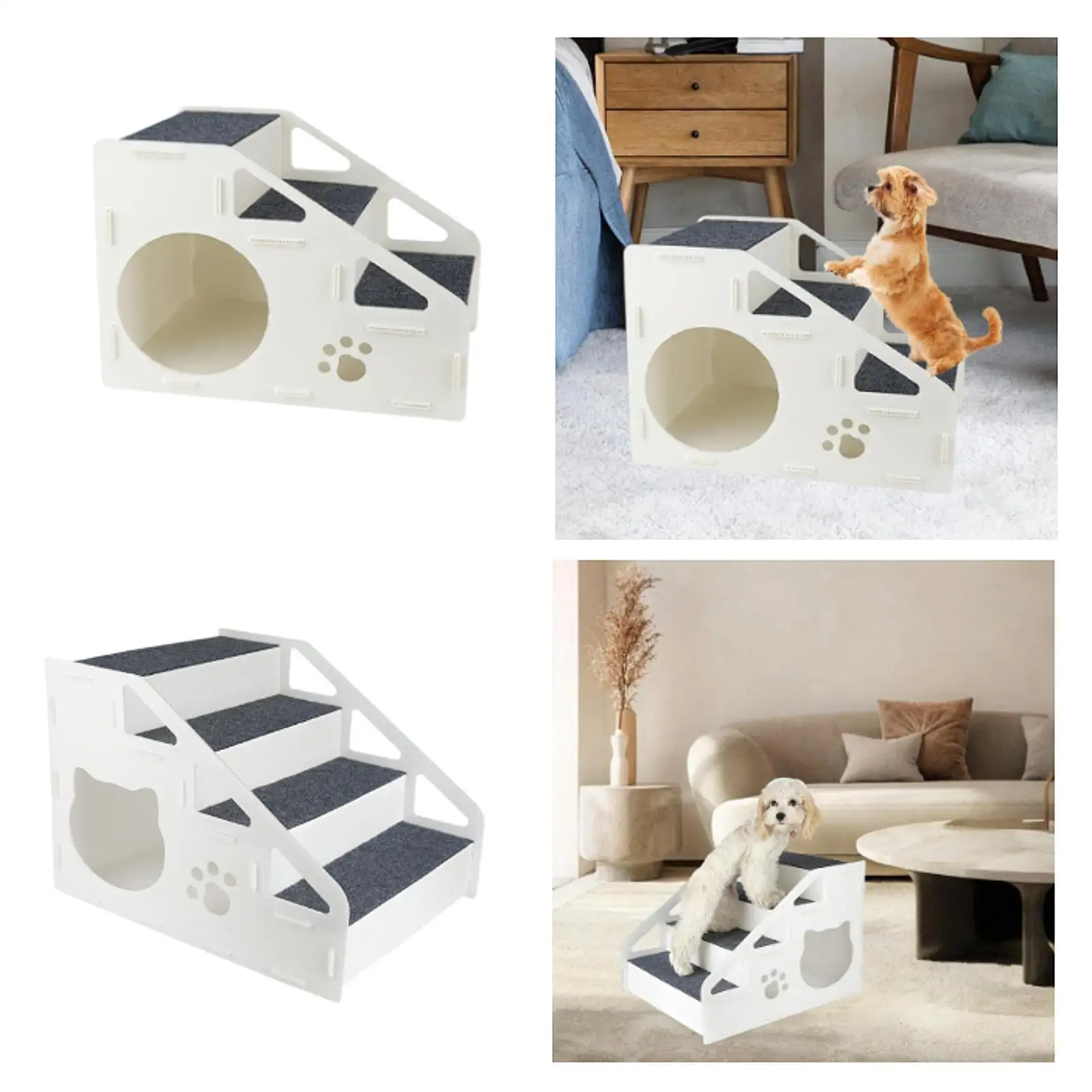Escalera para mascotas, escalón antideslizante para perros pequeños, cama alta, animales pequeños y mayores