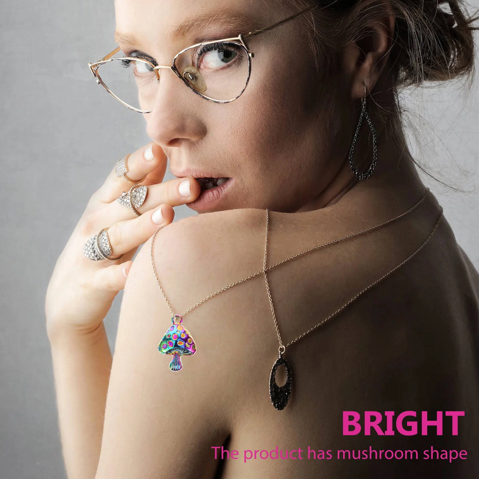 

10 Pcs Colorful Mushroom Alloy Pendant Charms Jewelry Making Accessories for Women Bright Lightweight Hanging Decorations