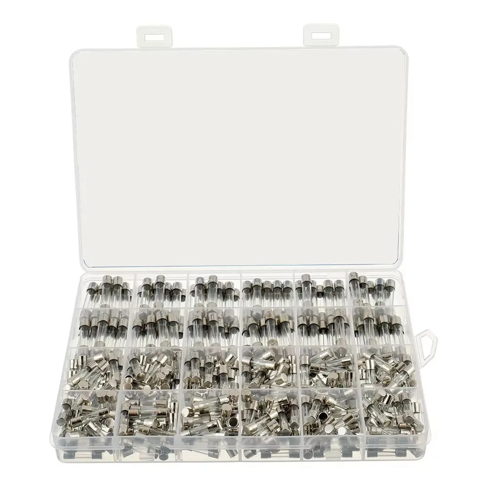 360 pcs Fast-Blow Glass Fuses Assortment Kit 5x20mm 250V 0.25 0.5 1 2 3 4 5 8 10 12 15 20A 6x30mm 250V 0.5 -20A Amp (24 Values)