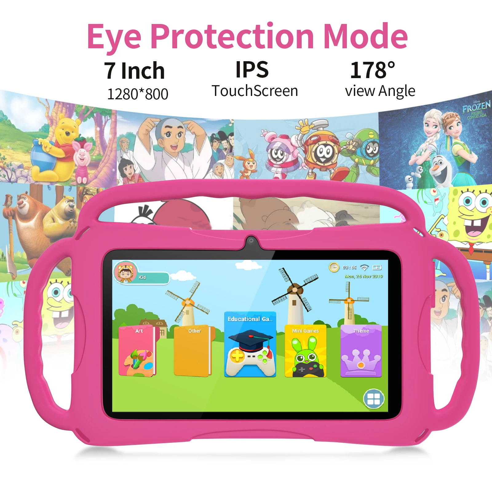 Free shipping 7 inch tablet android11 PC 4000mAh 32GB ROM kids tablet PC