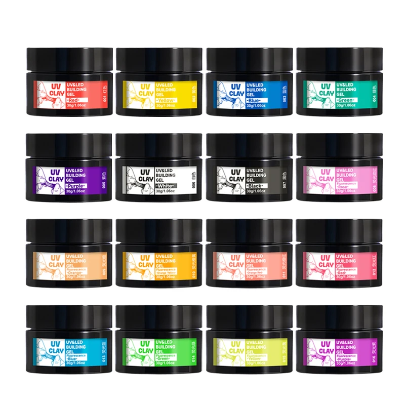 

16 colors of UV resin putty -30g/10.06oz per bottle, a multifunctional adhesive suitable for crafts, artworks, molds