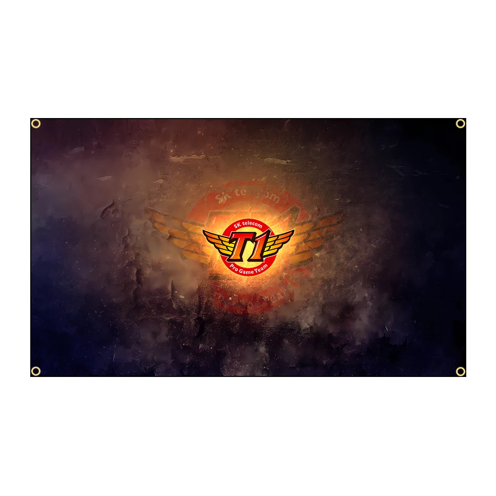 90x150cm 3X5FT SKT T1 Esports LOL Flag Polyester Digital Printing Banner for Garage Wall Art Out Door Decoration