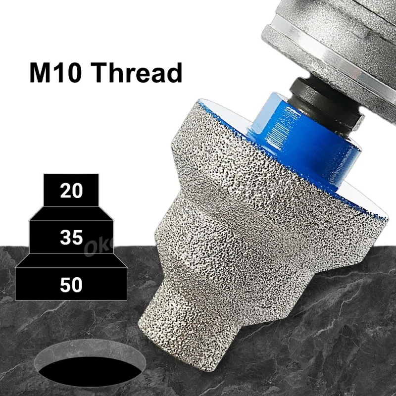 

20-35-50mm Diamond Step Chamfer Drill Bit Angle Grinder Hole Saw M10 Thread for Enlarge Marble Tile Masonry Concrete Porcelain