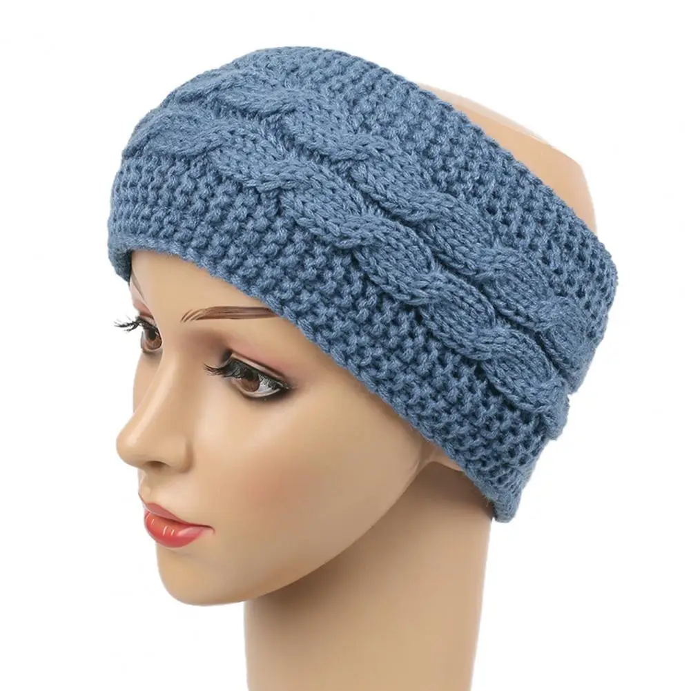 Female Headband Winter Ear Warmer Headband Cozy Fleece-lined Winter Headband for Women Cable Knit Ear Warmer Hairband with Thick