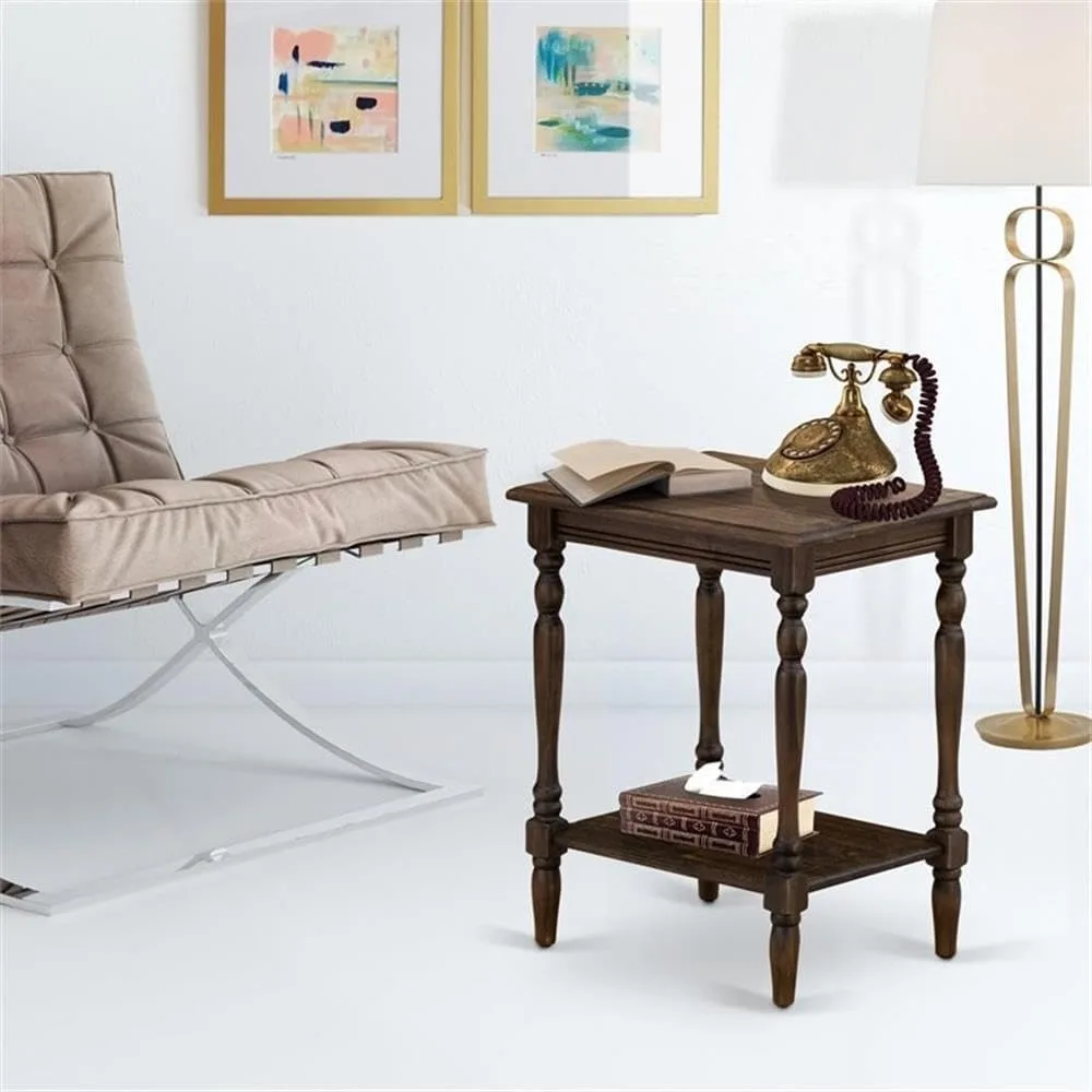 أثاث شرق غرب bf-07-et حامل ليلي بيدفورد - طاولة نهاية مستطيلة مع رف تخزين مفتوح لغرفة النوم، 16 × 20 بوصة، ديس #2