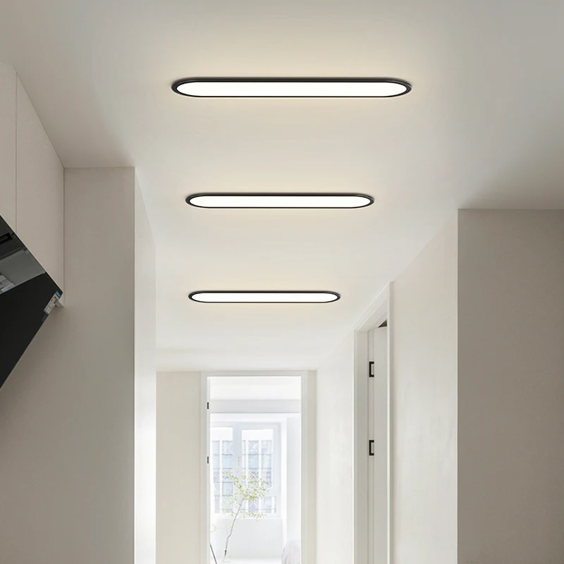 Imagem -05 - Ultra-fino Led Luz de Teto Longa Lâmpada Corredor Corredor Casa Varanda Lâmpadas Vestiário Simples Varanda Quarto Luminárias Interiores