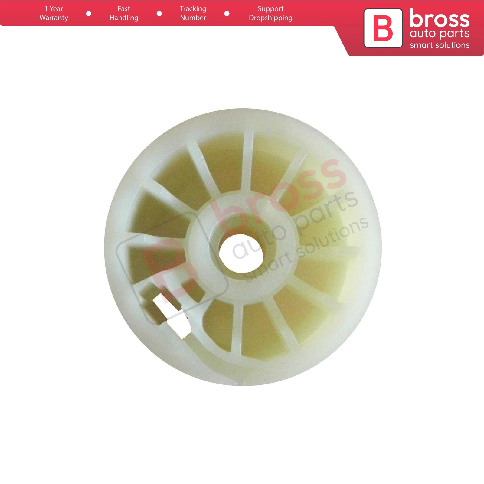 Bross BWR831 Electrical Power Window Regulator Wheel Pulley Front or Rear Left Door 51810880 for Fiat Doblo MK2 Opel Combo D