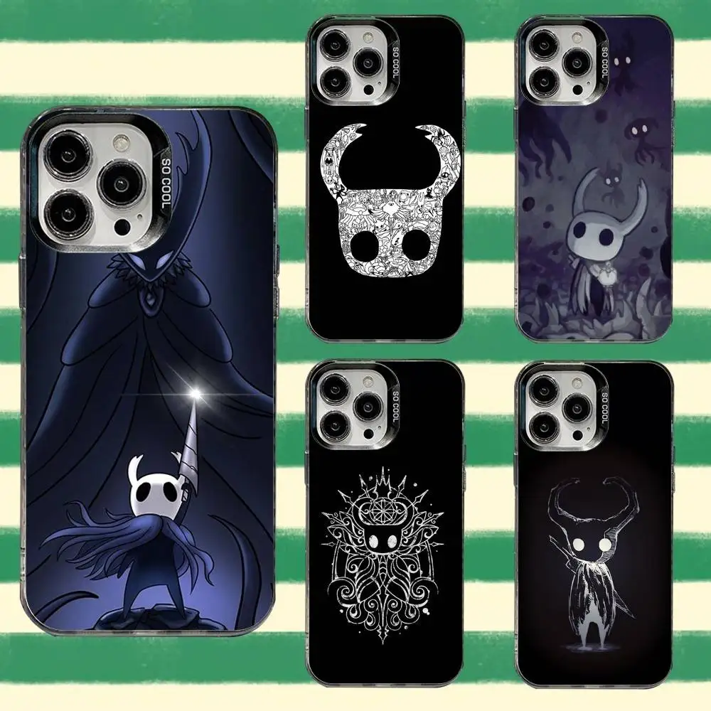 

Anime H-Hollow Knight Phone Case For iPhone 16,15,14,13,12,11,8,7,Pro,Max,Plus,Mini,XS,SE Anti Fall Black Matte Hard