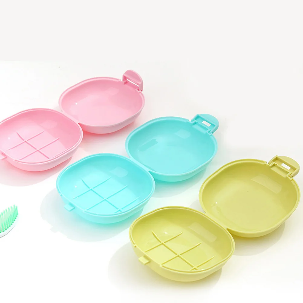 

5Pcs Portable Leak Proof Soap Box Travel Case Holder with Cover Buckle Soap Container for Camping Hiking Travel Use