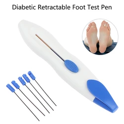 1Set Foot Tester Diabetes Monofilament Retractable Diagnostic Filamen Pen Tool Set 5pcs Replacement Nylon Filament