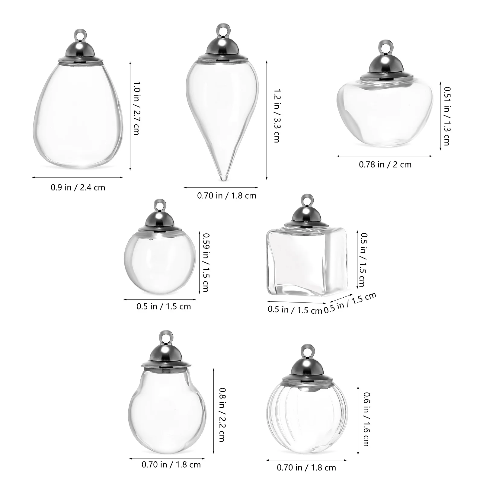 7Pcs Tiny Glass Bottles Empty Clear Jars with Cork Lids Mini Vials for Crafting Wedding Favors Honeymoon Gifts Message in A