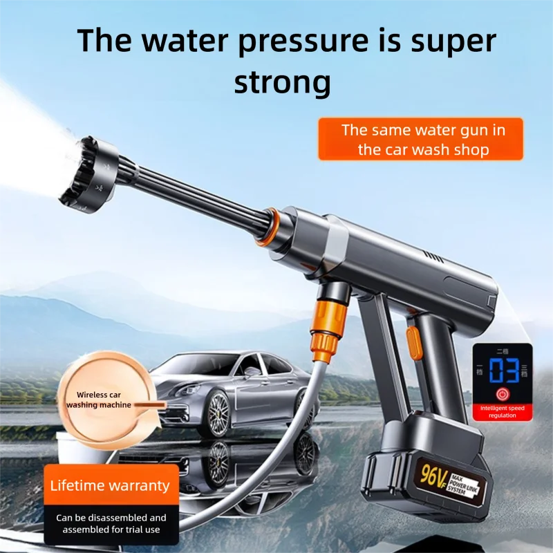 Portable High Pressure Washer Lithium Battery Water Pump Foam Generator Versatile Garden Cleaning Tool Cordless Car Wash Gun