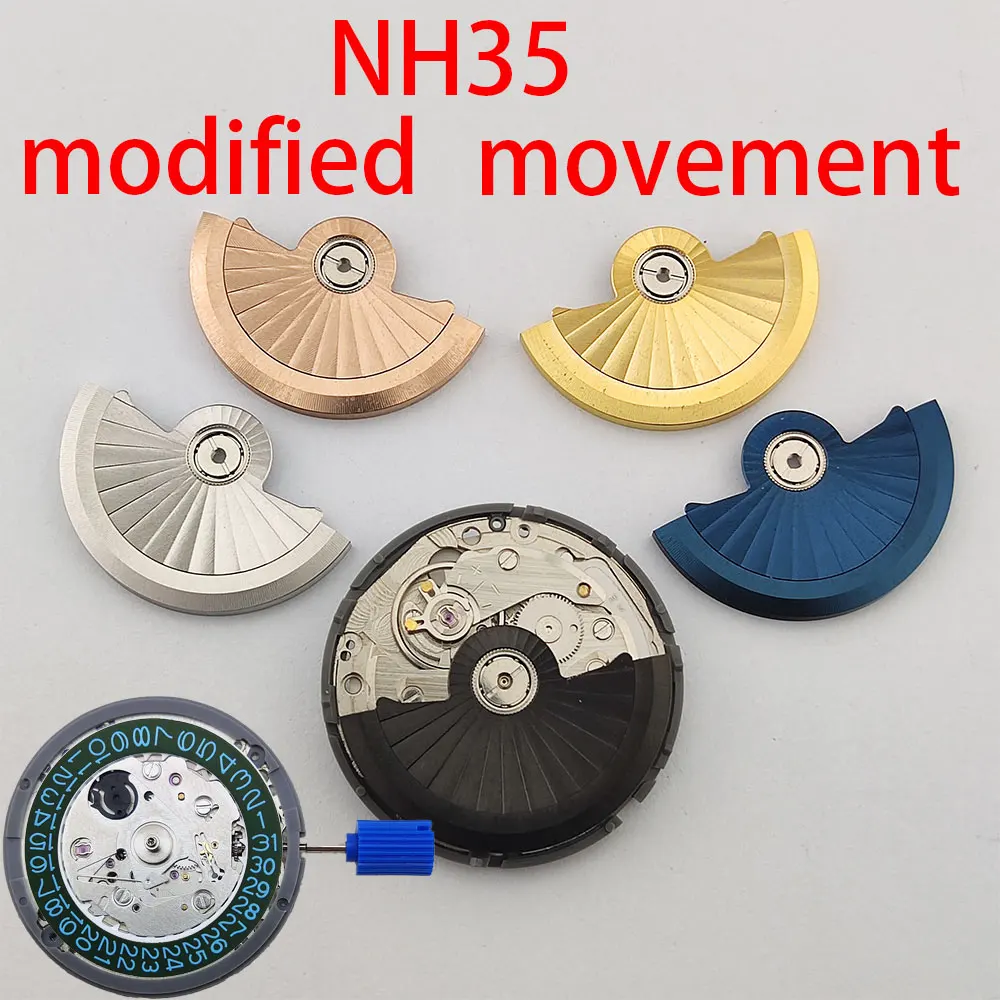 

Modified Japan NH35 Movement Rotors Blue Great Wave Oscillating Weight Suit for NH34 NH35 Mechanical Watch Mod Replace Part