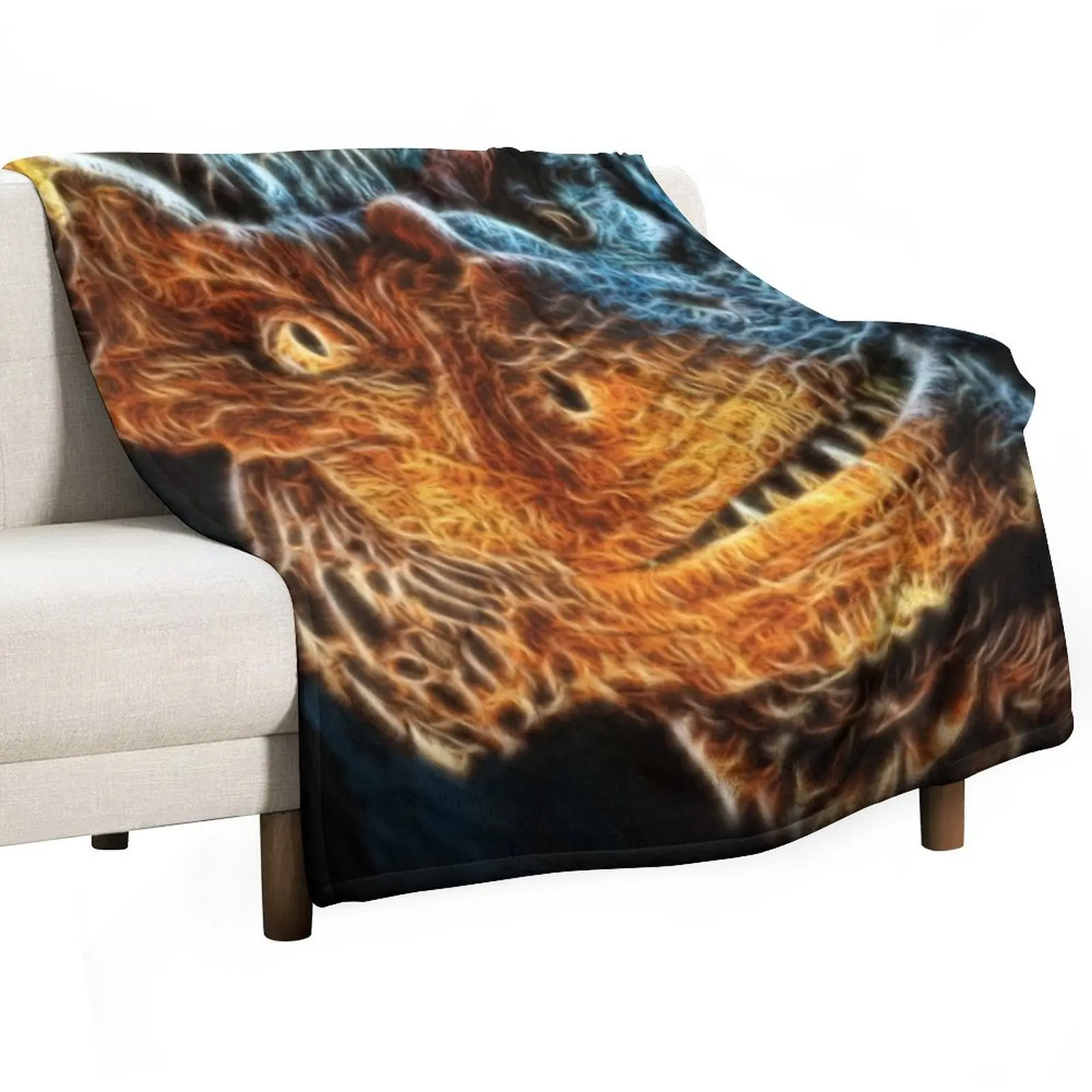 Draco, el Dragón de la exitosa película Dragonheart, manta para sofá, edredón peludo, mantas para niños.
