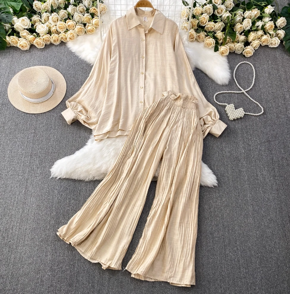

SuperAen European and American Style Women's New 2025 Fashion Scarf Lapel Blazer Trousers Set