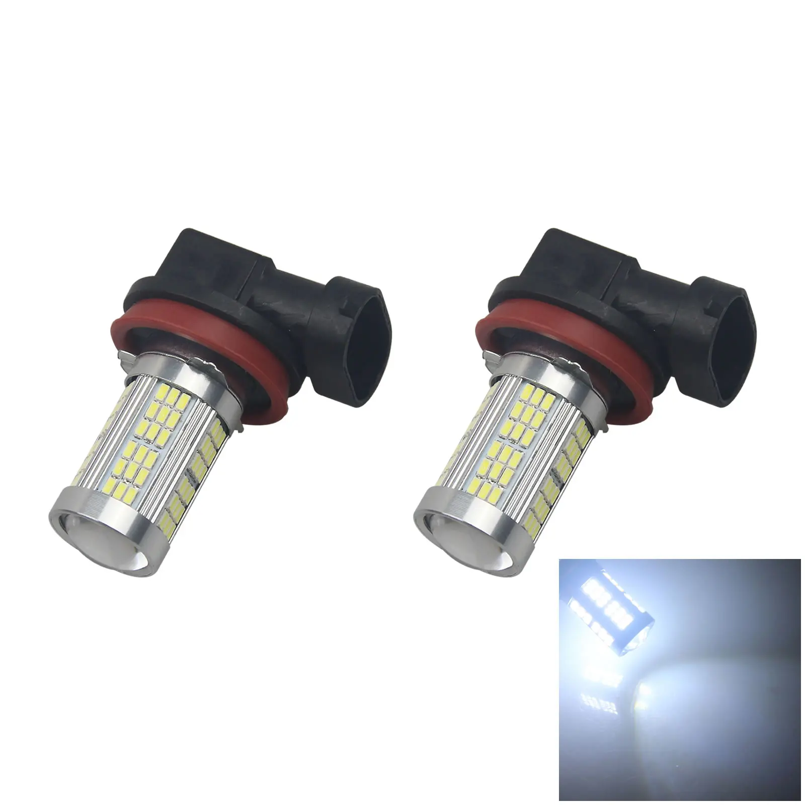 

2x белая Авто H11 передняя лампа задняя фонарь DC 12V-24V 102 3014 SMD задняя фонарь Z2907