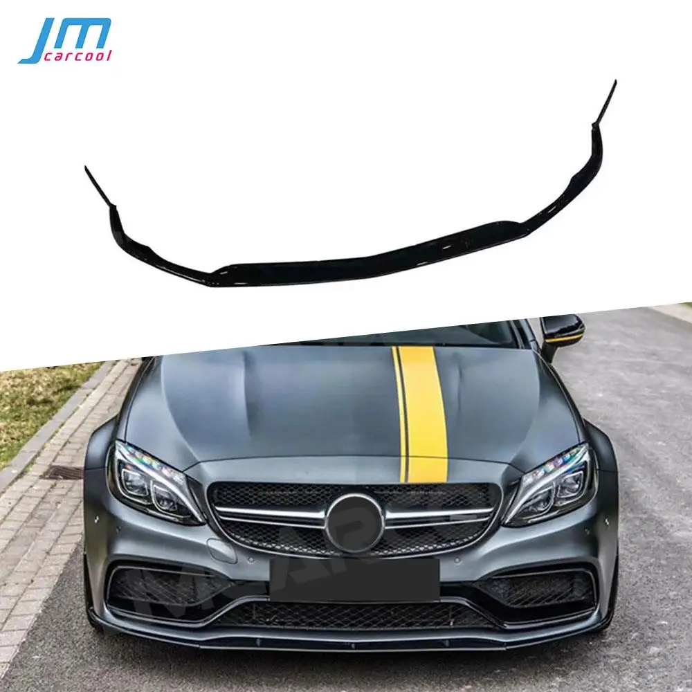 

ABS Carbon Look Car Front Bumper Lip Chin Spoiler Splitters for Mercedes Benz C Class A205 W205 C63 AMG 2014-2018