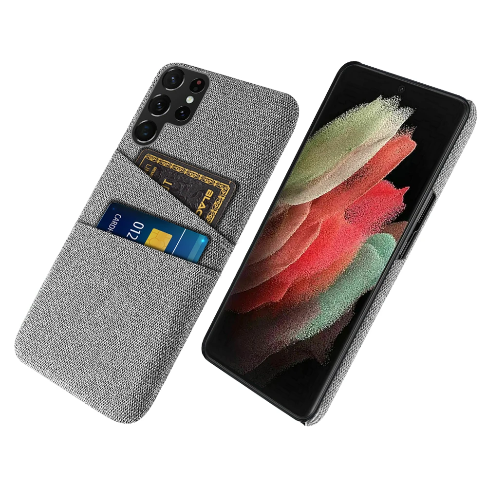 Wallet Case For Samsung Galaxy S23 Ultra S22 S21 S20 S10 Plus 5G S9 Case Luxury Fabric Dual Card Cover For Samsung Note 20 10 8