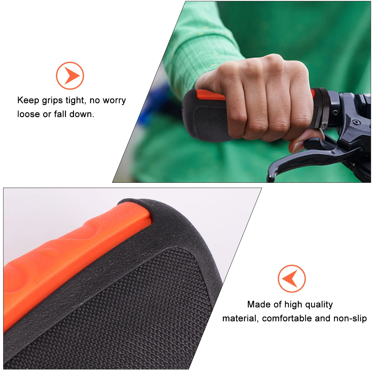 

2Pcs Handlebar Grips for Mountain Bike Raised Pattern Rubber Build Comfort Fit Universal Bike Control Handlebar Covers