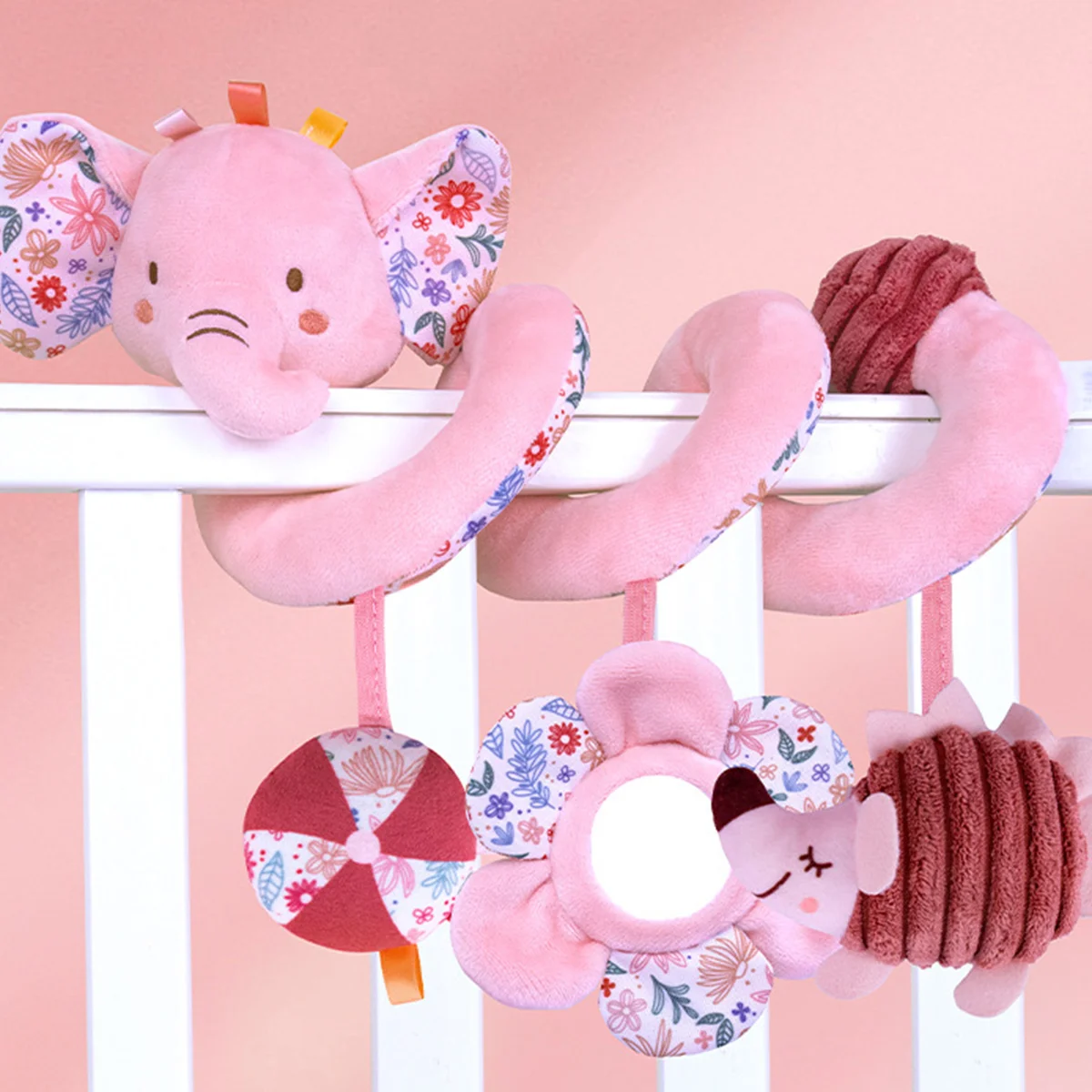 ของเล่นติดรถเข็นเด็กแบบเกลียว ของเล่นสำหรับเด็กทารก - ของเล่นเขย่ามือแบบแขวนสำหรับเตียงเด็ก พร้อมเสียงเขย่า เหมาะสำหรับเป็นของเล่นเสริมพัฒนาการสำหรับเด็กทารก