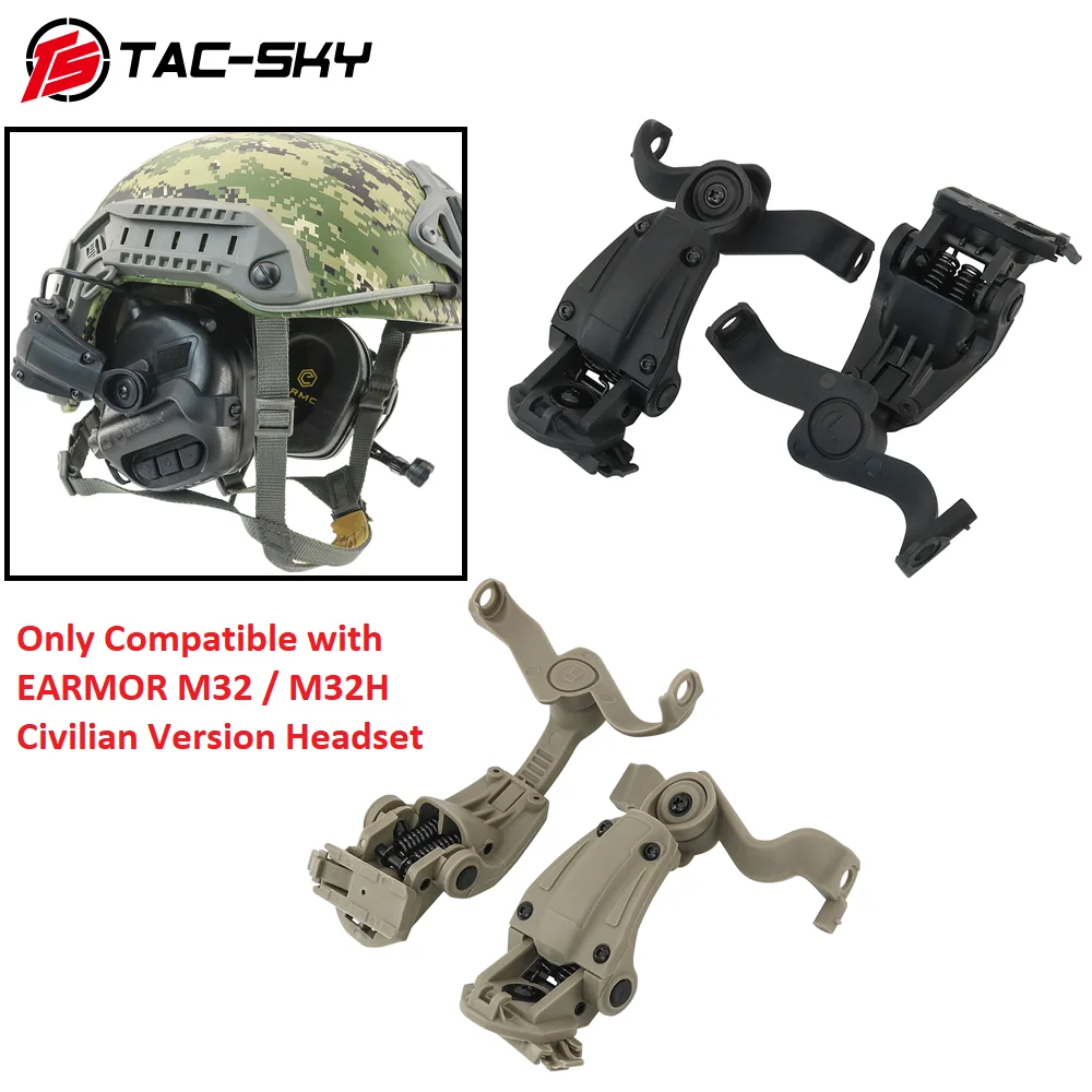 TS TAC-SKY M32 Helmet Mount Tactical ARC Helmet Rail Adapter Only Compatible with EARMOR M32 / M32H Civilian Version Headset