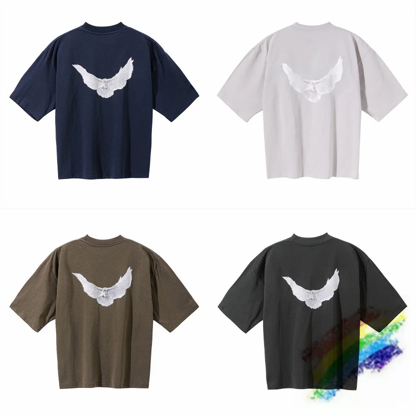 Season 6 Kanye West T Shirt Men Women 1:1 High Quality Dove Print T-shirts Tee