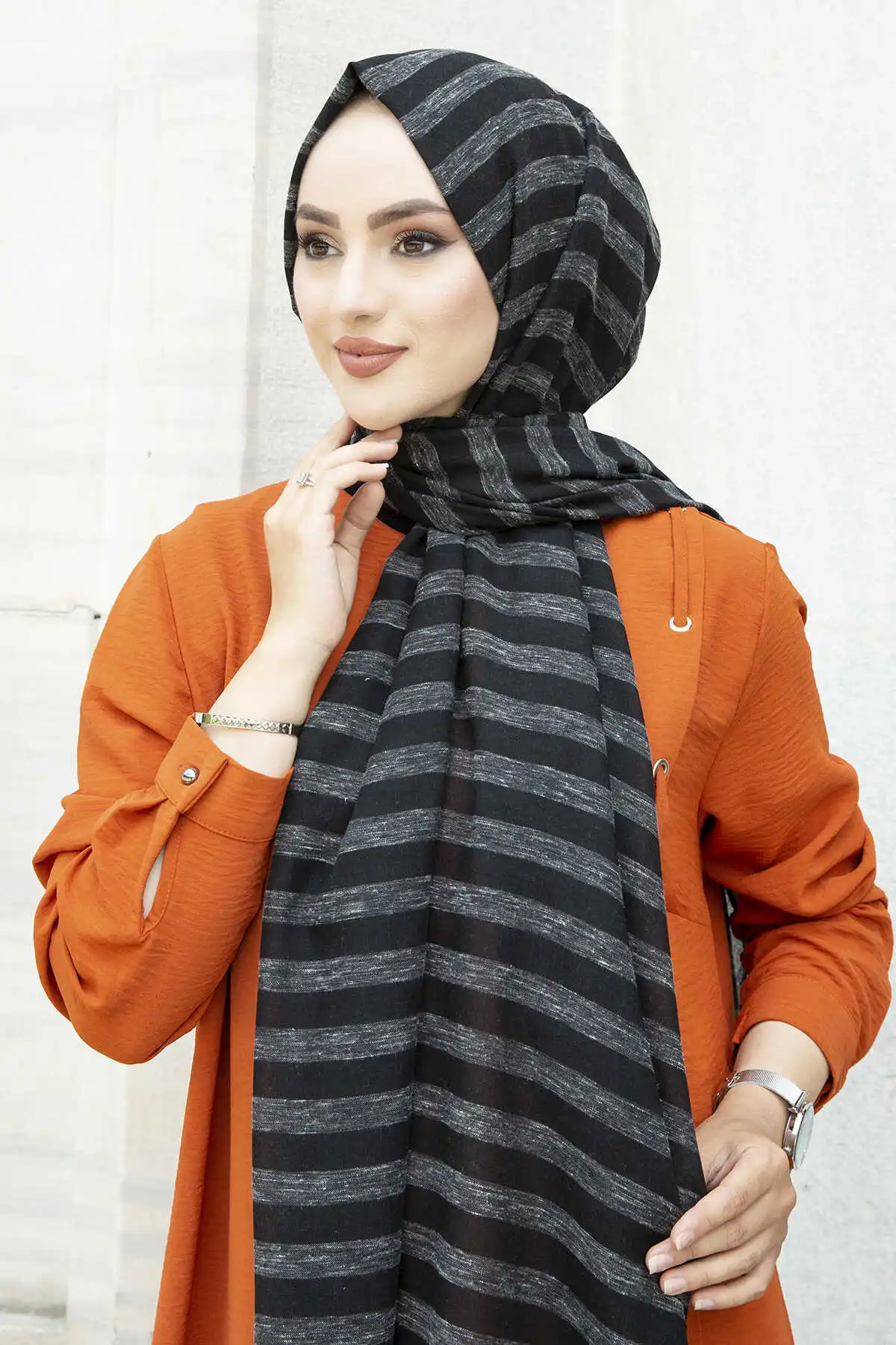 Cotton Nope Shawl E-Black Winter Autumn 2021 Muslim Women Hijab headscarf Islamic Turkey