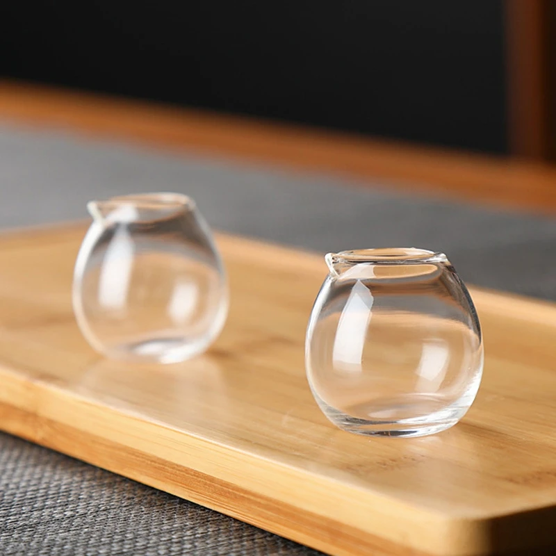 Mini Glass Milk Cup High Borosilicate Handmade Clear Exquisite Elegant Non Slip Thickened Bottom for Coffee for Dining Table
