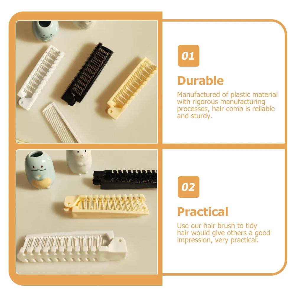

3Pcs Travel Foldable Anti-Static Hair Comb Double Head Pocket Mini Brush Compact Brush for Thick Curly Straight Hair Portable