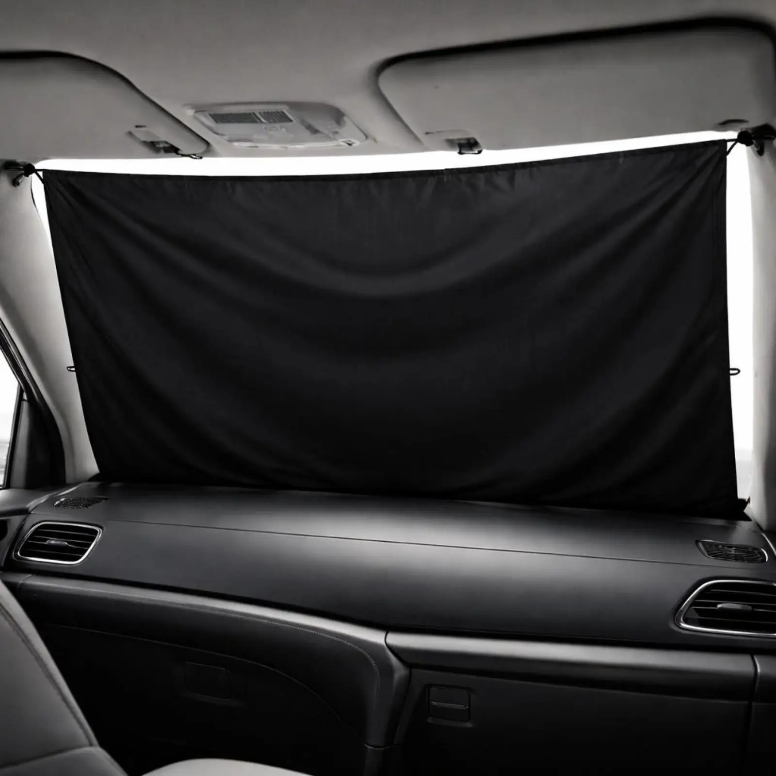 Curtain Light Blocking Car Blackout Curtain Draping Material for Vehicle Interior, Mesh-Covered Opening