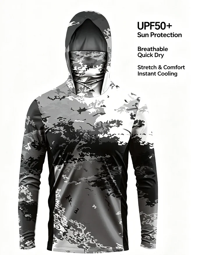 Fishing Shirt Uv Protection - Odzież wędkarska męska z długim rękawem,