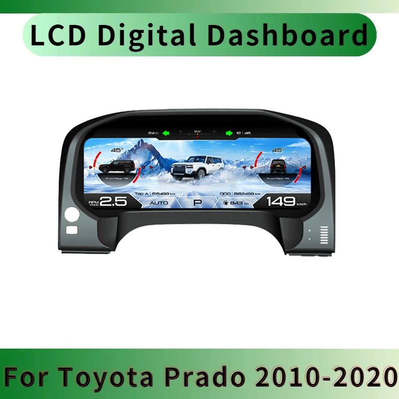 

12.5inch Speedometer Linux System For Toyota Prado 2010-2020 Car LCD Cluster Instrument Dashboard Modification