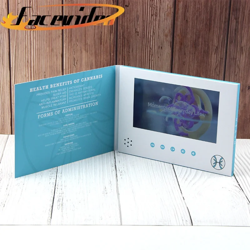 Custom 7 inch Custom visiting card printing paper craft LCD display autograph album business corporate video brochure card