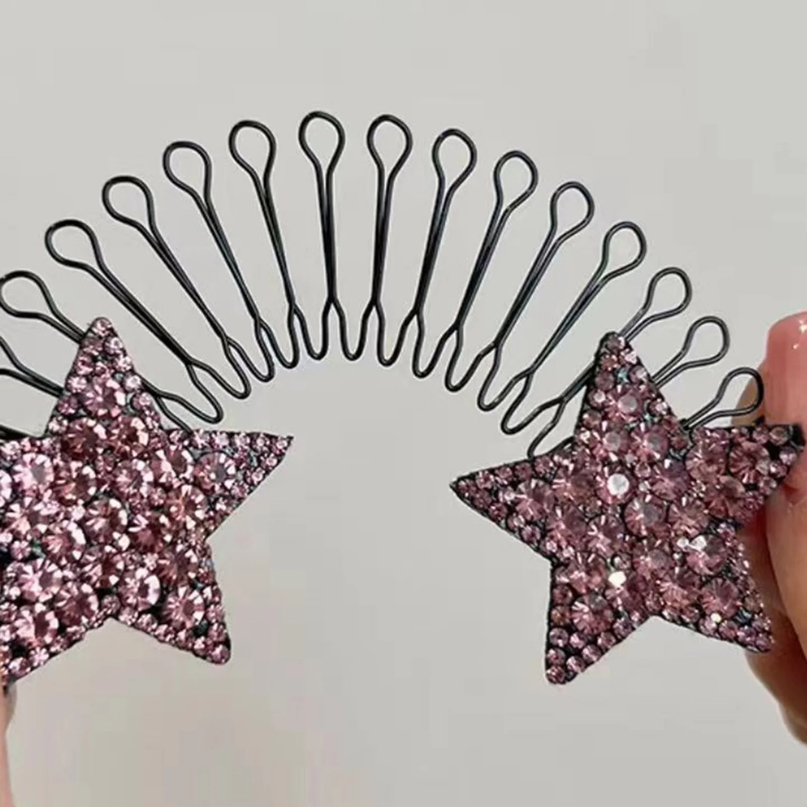 Invisible Star Hair Styling Comb Rhinestone Extra Hair Holder U Shape Hair Finishing Fixer Girls Hair Styling Accessories