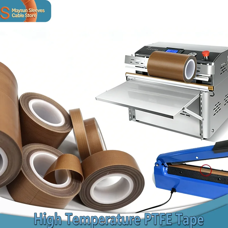 

300℃ High Temp PTFE Insulation 5-100mm Width - Abrasion Resistant for Vacuum Sealer Packaging Machinery Sealing