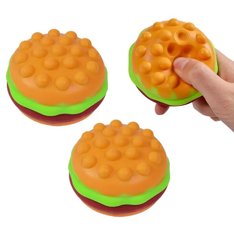 

3PCS silicone hamburger decompression toy, vent ball pinch music gift