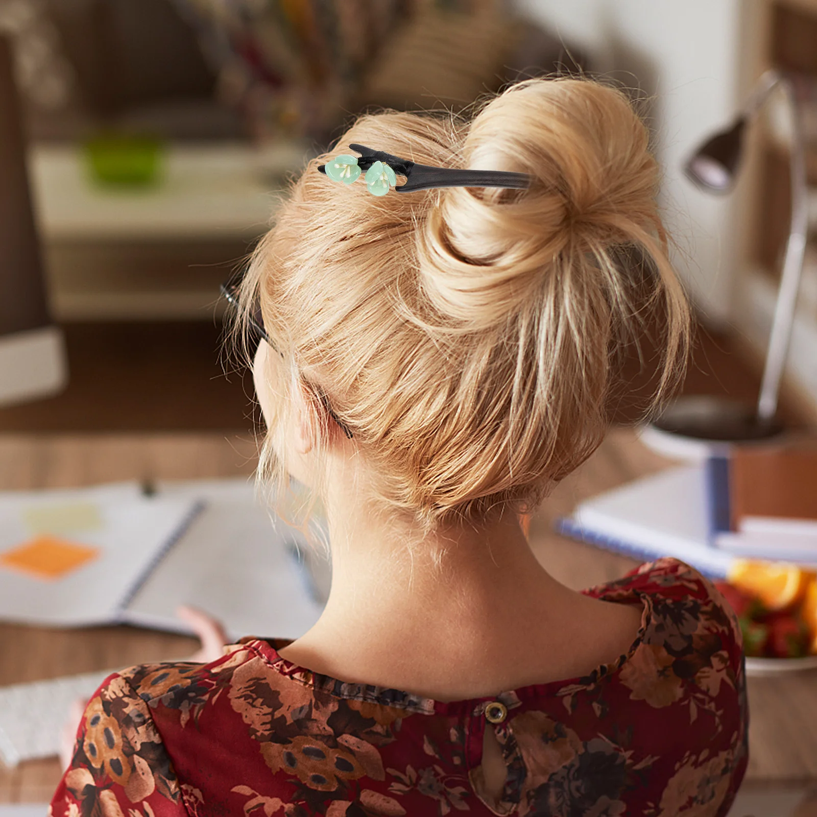 

Vintage Flower Hair Chopstick Elegant Lightweight Durable Hair Stick for Women Wedding Party Styling Accessories