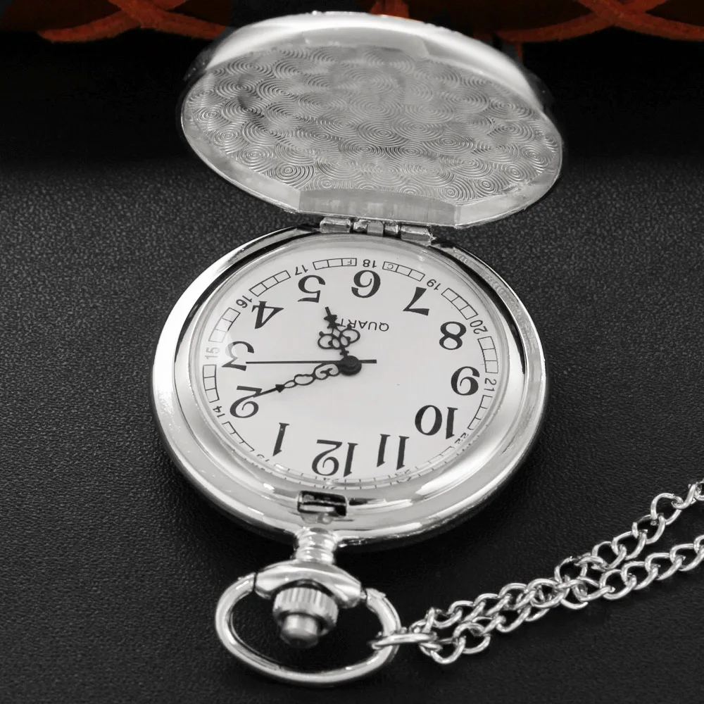 Quartz Pocket Watch Retro Digital Display with Chain Necklace Pendant Pocket Clock