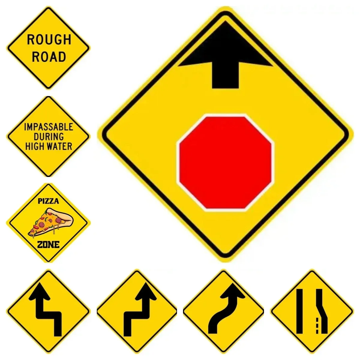 Urban and Rural Road Traffic Signs Street Warning Signs Plaques Outdoor Outdoor Wall Decoration Metal Square Signs 12X12 