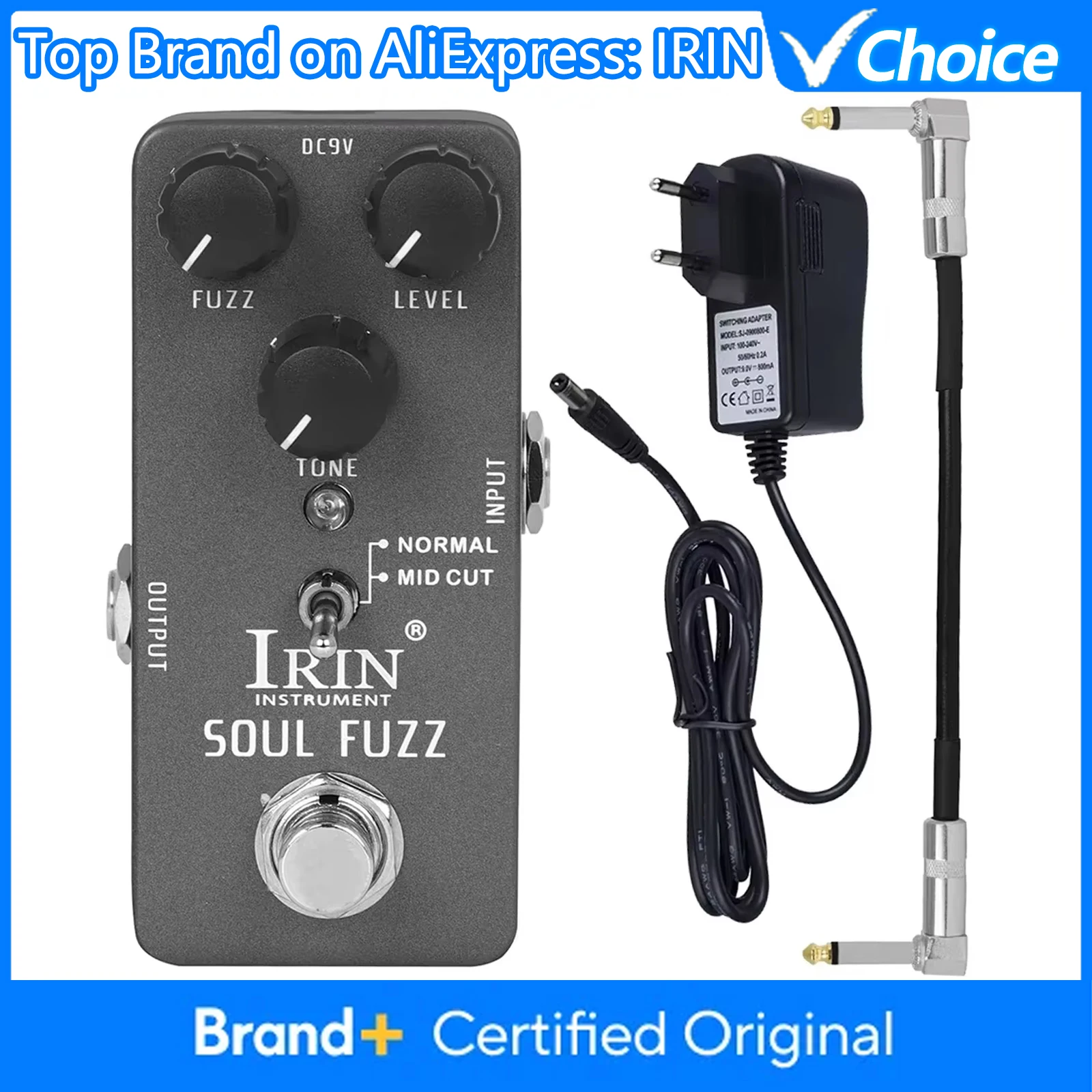 

Электрогитарная педаль эффектов IRIN RS-11 Soul Fuzz, мини-педаль с эффектом фузз, True Bypass, аксессуары и запчасти для гитары