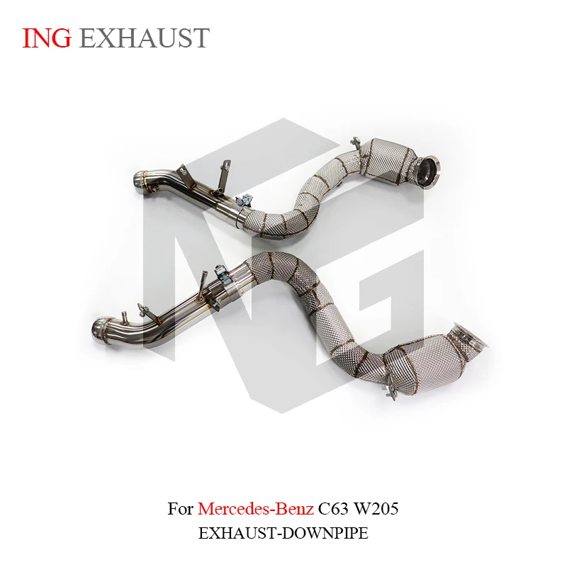 ING Catalytics Downpipe Performance Tube for BENZ C63 W205 v8 with OPF Engine Shield Header Power Race Customize Nozzle Exhaust