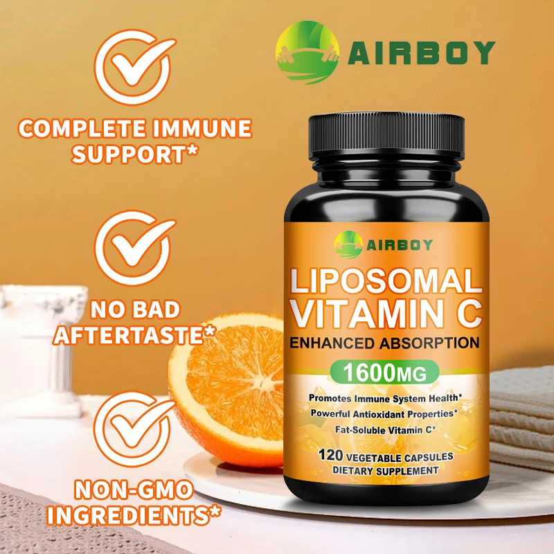 Liposomal Vitamin C - Highly Absorbable Fat Soluble VIT C, Antioxidant Supplement, Immune System Booster