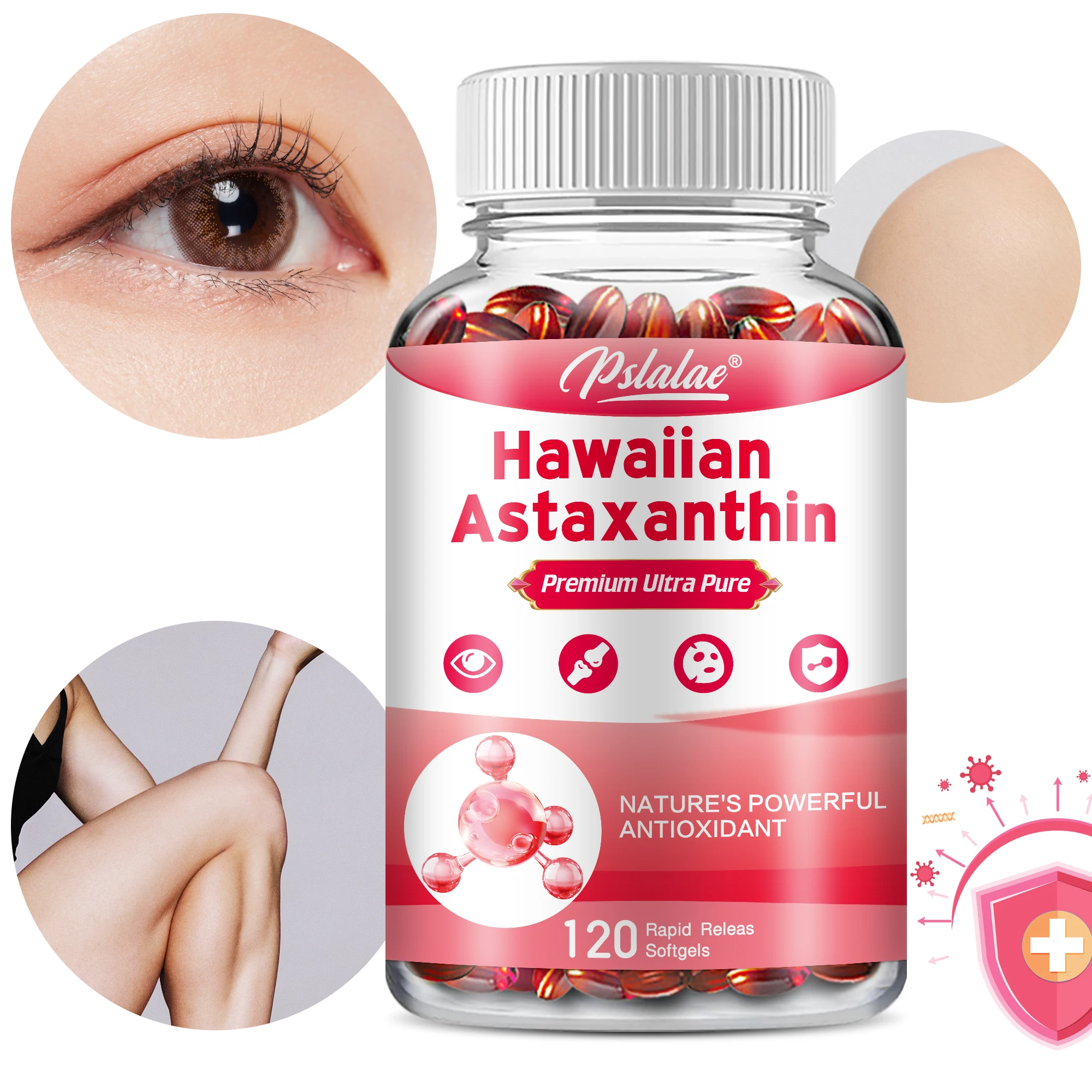 Astaxantina-apoya la salud de los ojos, la piel, las articulaciones y el sistema inmunológico, sin transgénicos