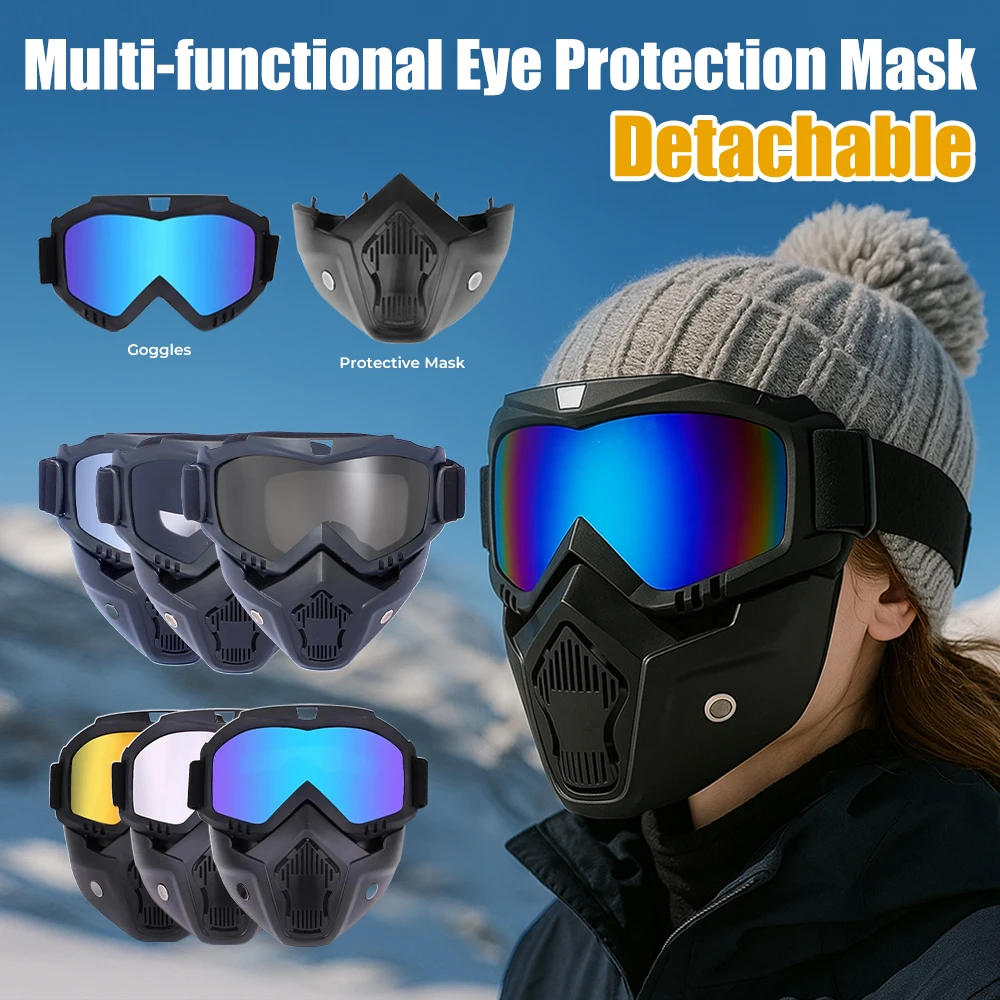 1 piece of detachable mask goggles outdoor sports glasses suitable for driving cycling and outdoor activities