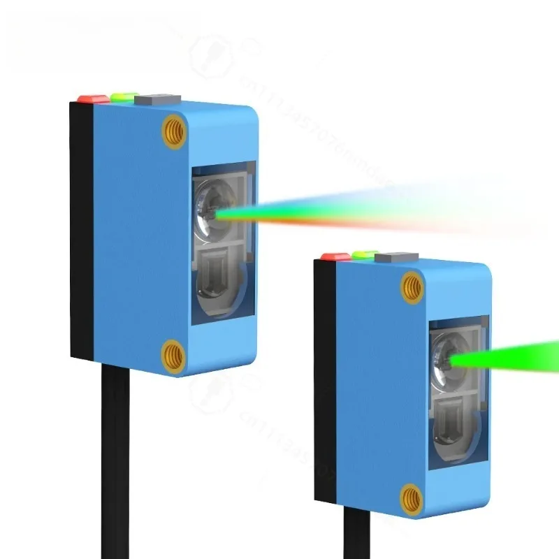 GTRIC Color Marking Label Contrast Sensor Simple Easy Use 12-24V DC NPN Sensing Distance 10mm One Button Set Phototrical Switch