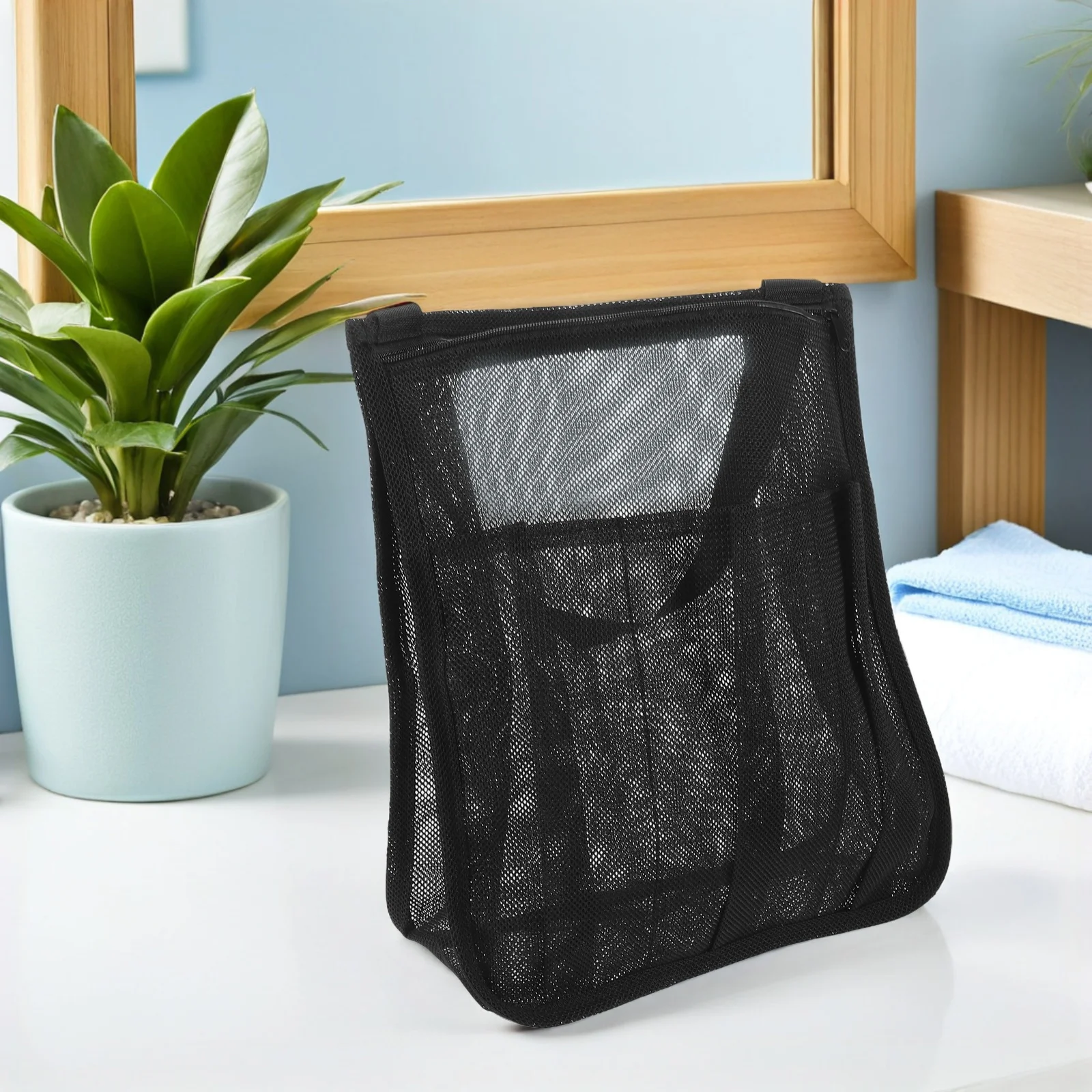Mesh Shower Caddy Portable Lightweight Quick Dry Tote Bag For College Dorm Gym Travel Swimming Bathroom Hanging Toiletry