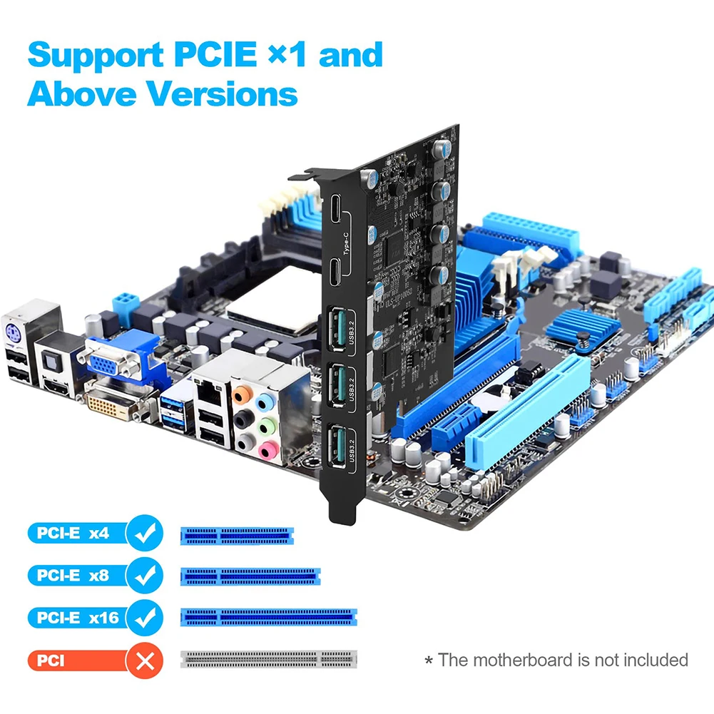 multiplicador pci express para pc gen2 controller add on card pcie x4 para usb 32 hub adaptador adaptador 20gbps usb 32 01