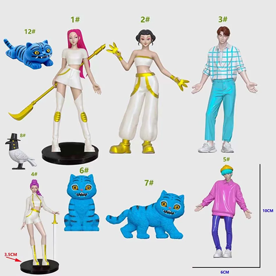 Kpop شيطان الصيادين أنيمي الشكل اللعب لطيف بولي كلوريد الفينيل المنقولة المفاصل عمل نموذج لجسم دمى الاطفال عيد ميلاد الديكور لعبة الهدايا #5