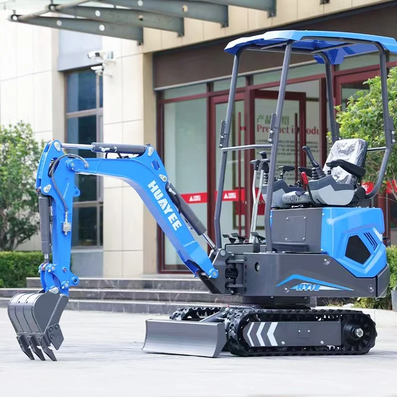 حفارة صغيرة جديدة، حفارة هيدروليكية مجنزرة 1 طن، حفارة صغيرة مع دلو وملحقات اختيارية.